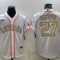 Men's Houston Astros Jose Altuve #27 White Replica Player Jersey1