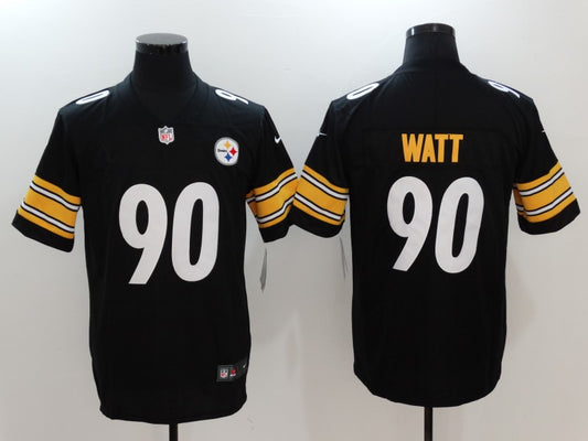 Men's Pittsburgh Steelers T.J. Watt #90 Black Game Player Jersey1