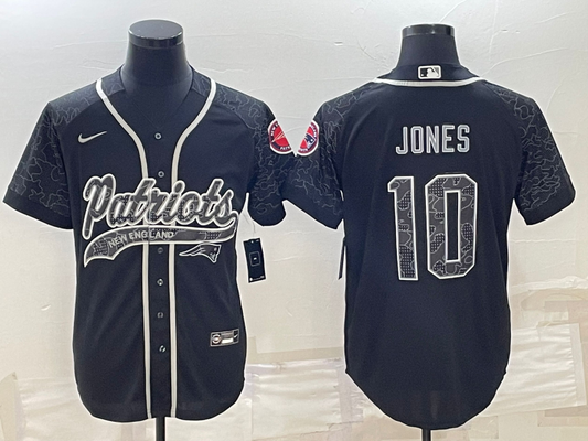 Men's New England Patriots Mac Jones #10 Black RFLCTV Limited Jersey1 Joint Edition