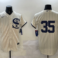 Men's Chicago White Sox Frank Thomas #35 Cream Replica Player Jersey1