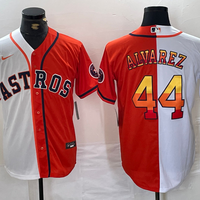 Men's Houston Astros Yordan Alvarez #44 White/Orange Replica Player Jersey1