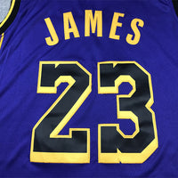Men's Los Angeles Lakers LeBron James #23 Purple Swingman Jersey1 - Statement Edition