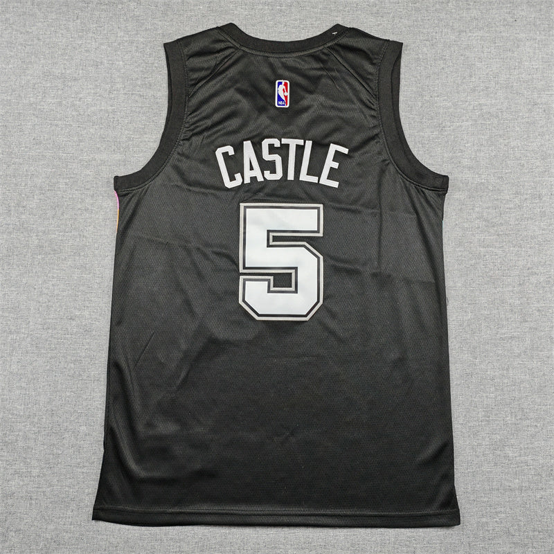 Men's San Antonio Spurs Stephon Castle #5 Black 2025/26 Swingman Jersey - City Edition