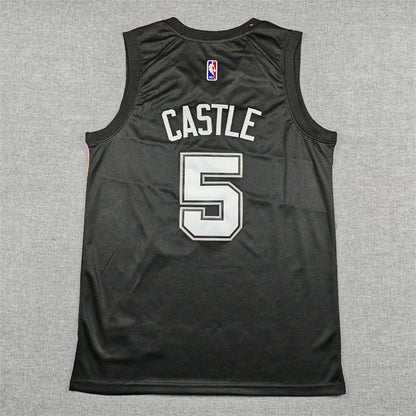 Men's San Antonio Spurs Stephon Castle #5 Black 2025/26 Swingman Jersey - City Edition