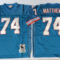 Men's Tennessee Oilers Bruce Matthews #74 Light Blue Legacy Replica Jersey1