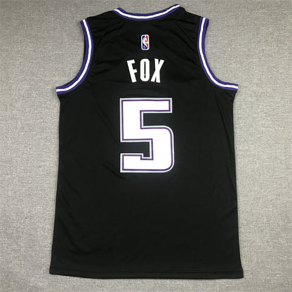 Men's Sacramento Kings De'Aaron Fox Black Fast Break Replica Jersey1 City Edition