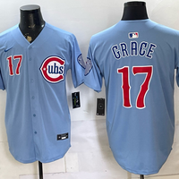 Men's Chicago Cubs Mark Grace #17 Light Blue Alternate Limited Player Jersey