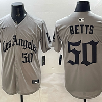 Men's Los Angeles Dodgers Mookie Betts #50 Gray Alternate Replica Jersey