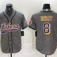 Men's Los Angeles Lakers Kobe Bryant #8 Gray Replica Player Jersey