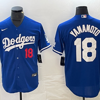 Men's Los Angeles Dodgers Yoshinobu Yamamoto #18 Royal Replica Game Jersey1