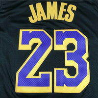 Men's Los Angeles Lakers LeBron James Black 2020/21 Swingman Player Jersey1