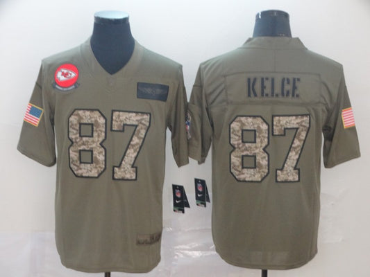Men's Kansas City Chiefs Travis Kelce #87 Brown Game Player Jersey1