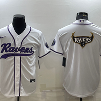 Men's Baltimore Ravens White Game Jersey1