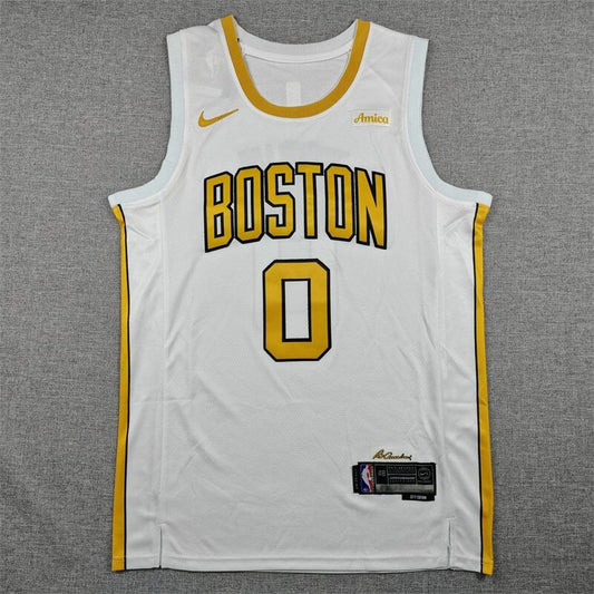 Jayson Tatum #0 Boston Celtics White 2025/26 City Edition Swingman Jersey