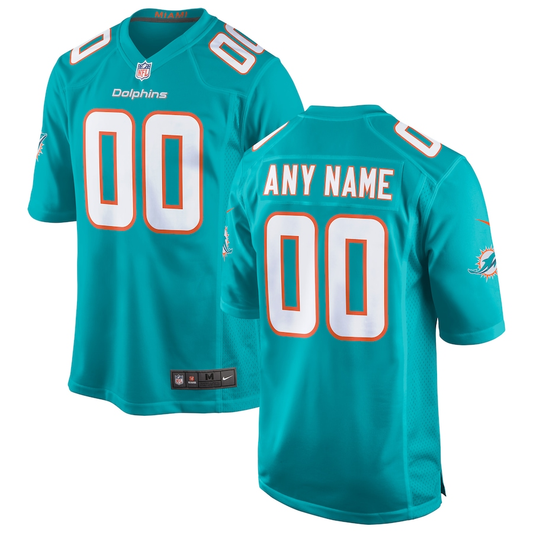 Custom Miami Dolphins Aqua Game Jersey1