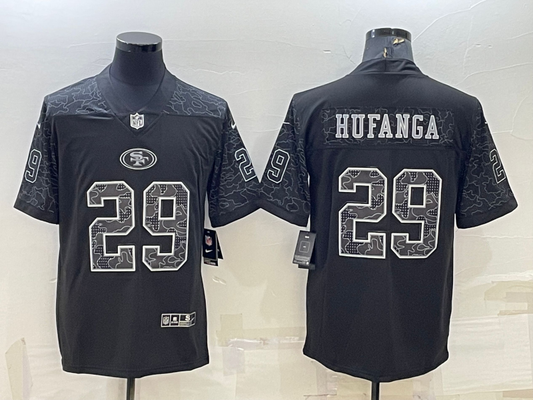 Men's San Francisco 49ers Talanoa Hufanga #29 Black Retired Player RFLCTV Limited Jersey1