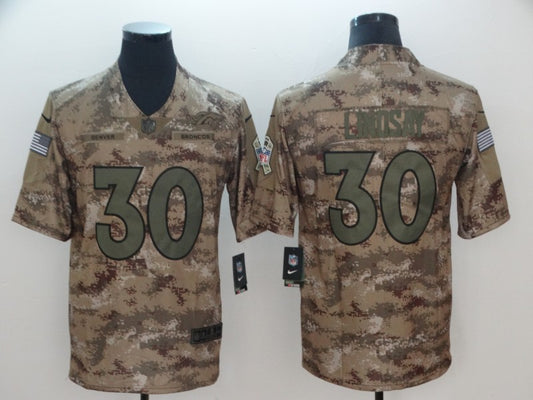 Men's Denver Broncos Phillip Lindsay #30 Camouflage Game Jersey1