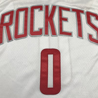 Men's Houston Rockets Russell Westbrook #0 White Classics Swingman Jersey1
