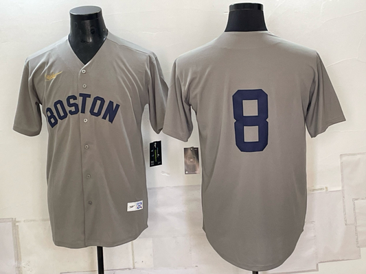 Men's Boston Red Sox Carl Yastrzemski #8 Gray Replica Jersey