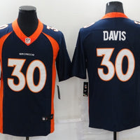 Men's Denver Broncos Terrell Davis #30 Navy Game Retired Player Jersey1