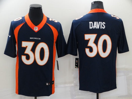 Men's Denver Broncos Terrell Davis #30 Navy Game Retired Player Jersey1
