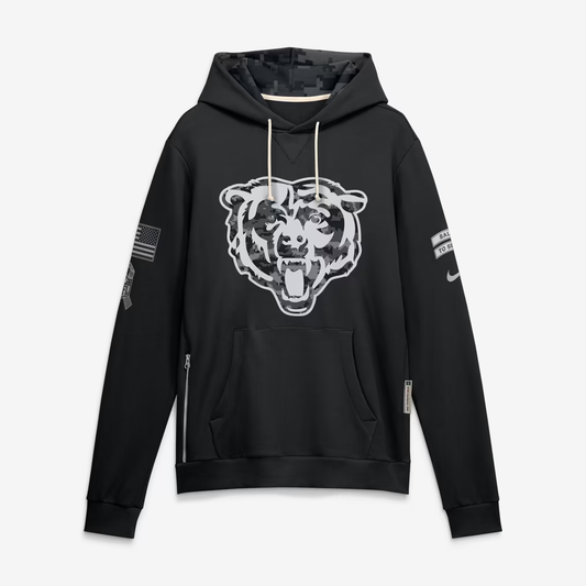 Men's Chicago Bears Black 2026 Salute to Service Sideline Dri-FIT Pullover Hoodie