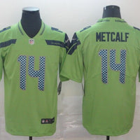 Men's Seattle Seahawks DK Metcalf #14 Green Game Jersey