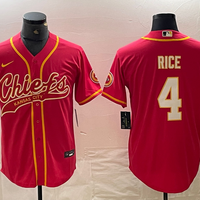 Men's Kansas City Chiefs Rashee Rice #4 Red Player Jersey1 Joint Edition
