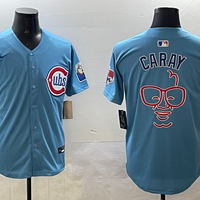 Men's Chicago Cubs Harry Caray Blue Replica Player Jersey1