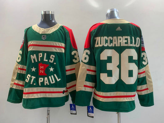 Men's Minnesota Wild Mats Zuccarello #36 Green Breakaway Player Jersey1
