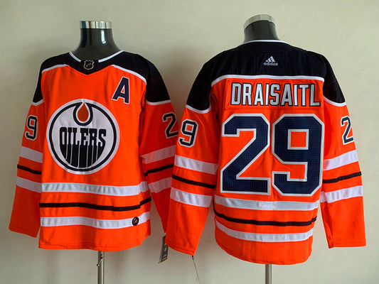Men's Edmonton Oilers Leon Draisaitl #29 Orange Breakaway Player Jersey1