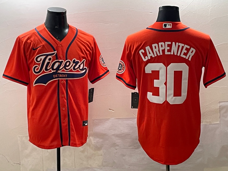 Men's Detroit Tigers Kerry Carpenter #30 Orange Replica Player Jersey1