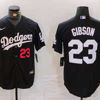 Men's Los Angeles Dodgers Kirk Gibson #23 Black Limited Player Jersey1