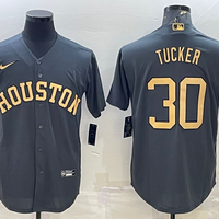 Men's Houston Astros Kyle Tucker #30 Dark Gray Replica Player Jersey1