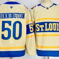 Men's St. Louis Blues Jordan Binnington #50 Fanatics Cream Player Jersey