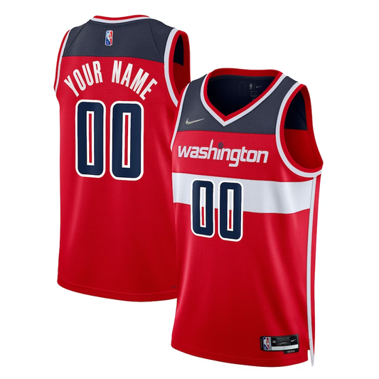 Men's Washington Wizards Red 2021/22 Diamond Swingman Custom Jersey1 - Icon Edition