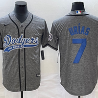Men's Los Angeles Dodgers Julio Urias #7 Gray Game Jersey1 Joint Edition