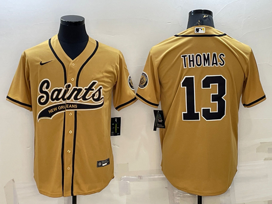 Men's New Orleans Saints Michael Thomas #13 Yellow Game Jersey1 Joint Edition