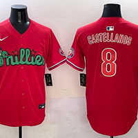 Men's Philadelphia Phillies Nick Castellanos #8 Red Player Jersey1