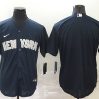 Men's New York Yankees1 Navy Replica Blank Jersey