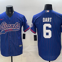 Men's New York Giants Jaxson Dart #6 Royal Player Jersey