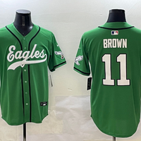 Men's Philadelphia Eagles A.J. Brown #11 Green Team Game Jersey1