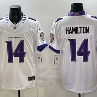 Kyle Hamilton #14 Baltimore Ravens White Vapor F.U.S.E. Limited Jersey - JerseysFreak