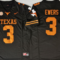 Men's Texas Longhorns Quinn Ewers #3 Black Player Game Jersey