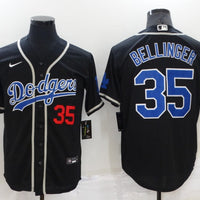 Men's Los Angeles Dodgers Cody Bellinger #35 Black Game Player Jersey1