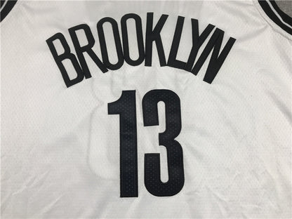 Men's Brooklyn Nets James Harden White 2020/21 Fast Break Replica Jersey1