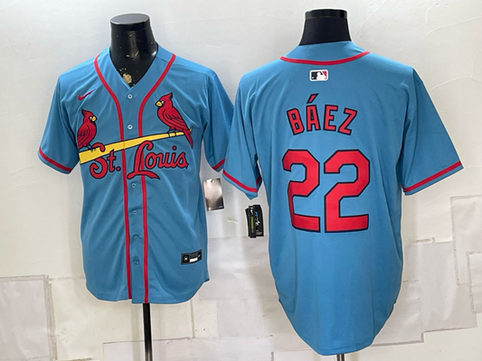 Men's St. Louis Cardinals Joshua Baez #22 Blue Limited Player Jersey
