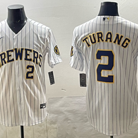 Men's Milwaukee Brewers Brice Turang #2 White Limited Player Jersey