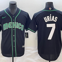 Men's 2023 World Baseball Classic #7 Julio Urias Mexico Jersey1 Black