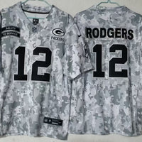 Men's Green Bay Packers Aaron Rodgers #12 Arctic Camo 2024 Salute to Service Limited Jersey